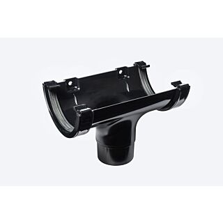 Kayflow Half Round Gutter Running Outlet Black