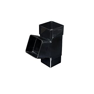 Kayflow Square Downpipe 112.5° Branch Black