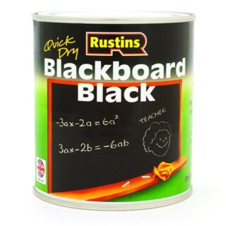Rustins Quick Dry Blackboard Black Exterior Paint 1Ltr
