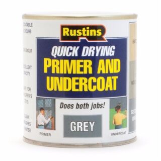 Rustins Quick Drying Exterior Primer & Undercoat Wood Treatment Grey 500ml