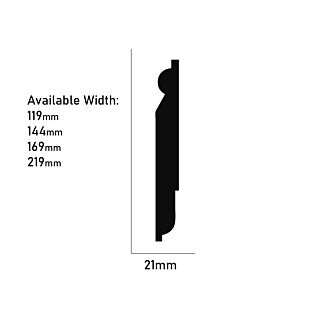 Redwood Torus/Sanitary Skirting Board 25 x 225mm (21 x 219mm Finish)