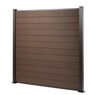 Composite Fencing Kit 1.8m x 1.8m Grey, Charcoal & Coffee Brown with Baseplate