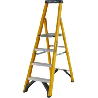 Youngman Fiberglass Platform 4 Tread Step Ladder