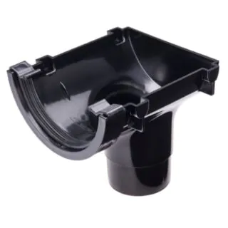 Kayflow Half Round Gutter Stopend Outlet Black