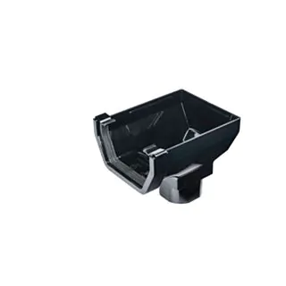 Kayflow Square Gutter Stopend Outlet Black