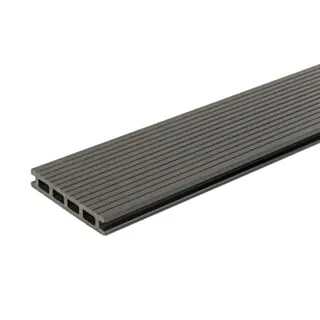 Composite Decking Board Anti-Slip Mid Groove Hollow Charcoal