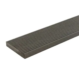 Composite Decking Board Anti-Slip Mid Groove Solid Charcoal